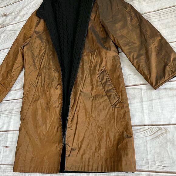 Gallery Quilted reversible trench coat minimalist Lagenlook gothic career Emo S - Picture 10 of 12